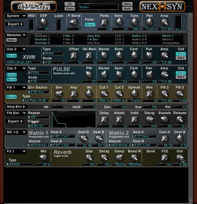 Like Reason, Nexsyn uses the 'rack-mount' interface